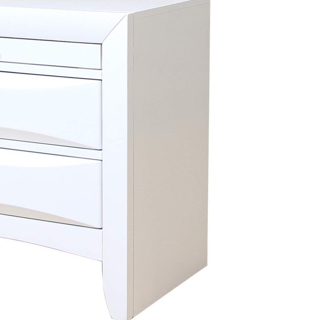 Contemporary 3 Drawer Wood Nightstand By Ireland White AMF-21704