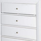 Spacious Wooden Chest with Beveled Drawer Fronts White By Casagear Home AMF-21707