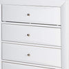 Spacious Wooden Chest with Beveled Drawer Fronts White By Casagear Home AMF-21707