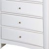 Spacious Wooden Chest with Beveled Drawer Fronts White By Casagear Home AMF-21707