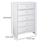 Spacious Wooden Chest with Beveled Drawer Fronts White By Casagear Home AMF-21707