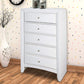 Spacious Wooden Chest with Beveled Drawer Fronts, White By Casagear Home