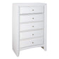 Spacious Wooden Chest with Beveled Drawer Fronts White By Casagear Home AMF-21707