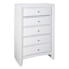 Spacious Wooden Chest with Beveled Drawer Fronts White By Casagear Home AMF-21707