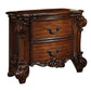 Traditional Style Wooden Nightstand with Two Drawers Cherry Brown AMF-22003