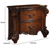 Traditional Style Wooden Nightstand with Two Drawers Cherry Brown AMF-22003