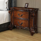 Traditional Style Wooden Nightstand with Two Drawers, Cherry Brown