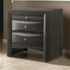 2 Drawer Wooden Nightstand with 1 Pull Out Tray, Gray