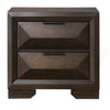 Wooden Nightstand with Dramatic Bevel Drawer Fronts Espresso Brown AMF-22873