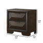 Wooden Nightstand with Dramatic Bevel Drawer Fronts Espresso Brown AMF-22873