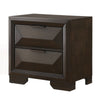 Wooden Nightstand with Dramatic Bevel Drawer Fronts Espresso Brown AMF-22873