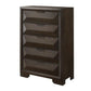 Wooden Chest with Dramatic Beveled Drawer Fronts Espresso Brown By Casagear Home AMF-22876