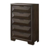 Wooden Chest with Dramatic Beveled Drawer Fronts Espresso Brown By Casagear Home AMF-22876