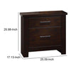 Wooden Nightstand with Two Drawers Mahogany Brown AMF-23373