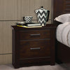 Wooden Nightstand with Two Drawers Mahogany Brown AMF-23373