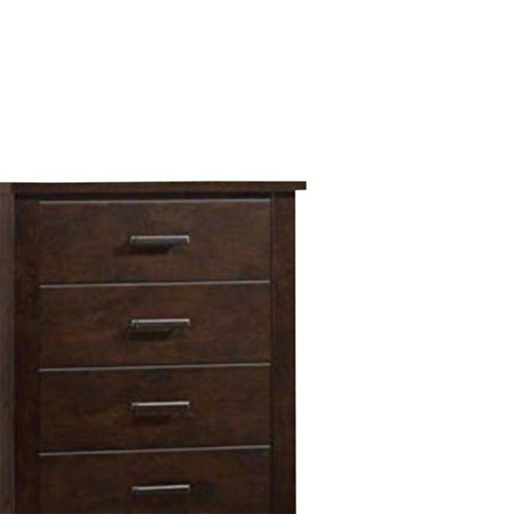 Wooden Chest with Five Drawers Mahogany Brown By Casagear Home AMF-23376