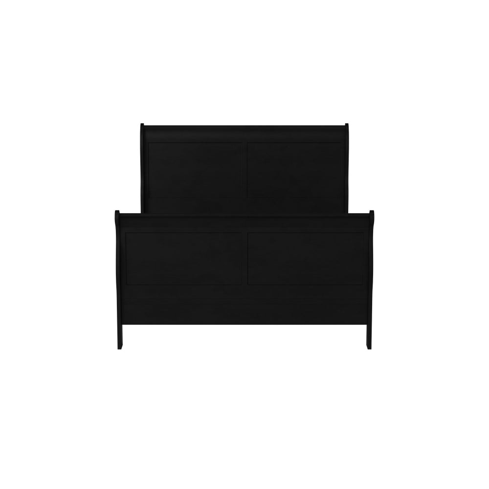 Elegant Modern Style Queen Size Sleigh Bed Black By Casagear Home AMF-23730Q