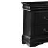 Wooden Nightstand with Two Drawers Black AMF-23733