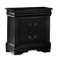 Wooden Nightstand with Two Drawers Black AMF-23733