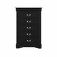 5-Drawers Traditional Style Wooden Chest Black AMF-23736