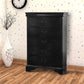 5-Drawers Traditional Style Wooden Chest Black AMF-23736