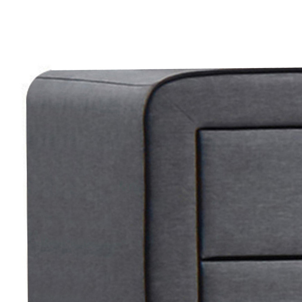 Transitional Style Wood and Fabric Upholstery Nightstand with 2 Drawers Gray AMF-24523