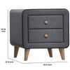 Transitional Style Wood and Fabric Upholstery Nightstand with 2 Drawers Gray AMF-24523