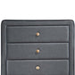 5 Drawers Transitional Style Wood and Fabric Upholstery Chest Gray AMF-24526