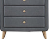 5 Drawers Transitional Style Wood and Fabric Upholstery Chest Gray AMF-24526