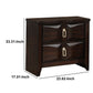 Transitional Style Wood Nightstand with 2 Drawers Espresso Brown AMF-24573