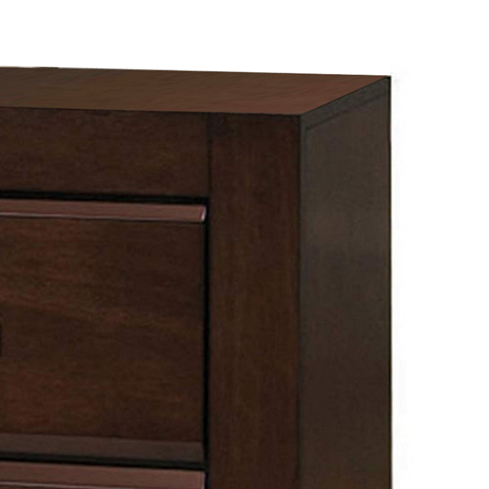 Wooden Two Drawer Nightstand In Walnut Finish AMF-25793