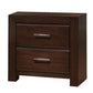 Wooden Two Drawer Nightstand In Walnut Finish AMF-25793