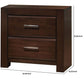 Wooden Two Drawer Nightstand In Walnut Finish AMF-25793