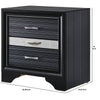 Two Tone Wooden Nightstand With Three Drawers Black And Silver AMF-25903