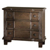 Three Drawer Nightstand With Round Knobs Side Metal Glide In Weathered Oak Finish - ACME AMF-26113