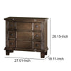 Three Drawer Nightstand With Round Knobs Side Metal Glide In Weathered Oak Finish - ACME AMF-26113