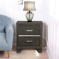 Wooden Two Drawer Nightstand With Bracket Legs Gray AMF-26263