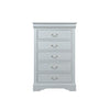 Traditional Style Five Drawer Wooden Chest with Bracket Base, Gray By Casagear Home