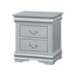 Traditional Style Wooden Nightstand with Two Drawers and Bracket Base Gray - 26733 AMF-26733