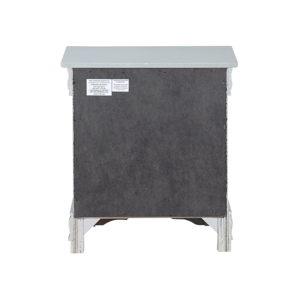 Traditional Style Wooden Nightstand with Two Drawers and Bracket Base Gray - 26733 AMF-26733