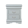 Traditional Style Wooden Nightstand with Two Drawers and Bracket Base Gray - 26733 AMF-26733