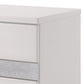 Nightstand With Three Center Metal Glide Drawers In White Gloss Finish AMF-26773