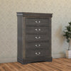 Traditional Style Five Drawer Wooden Chest with Bracket Base Dark Gray - 26796 AMF-26796