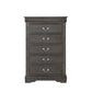 Traditional Style Five Drawer Wooden Chest with Bracket Base Dark Gray - 26796 AMF-26796