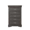 Traditional Style Five Drawer Wooden Chest with Bracket Base Dark Gray - 26796 AMF-26796