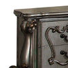 Two Drawer Nightstand With Oversized Scrolled Legs In Antique Platinum Finish AMF-26843