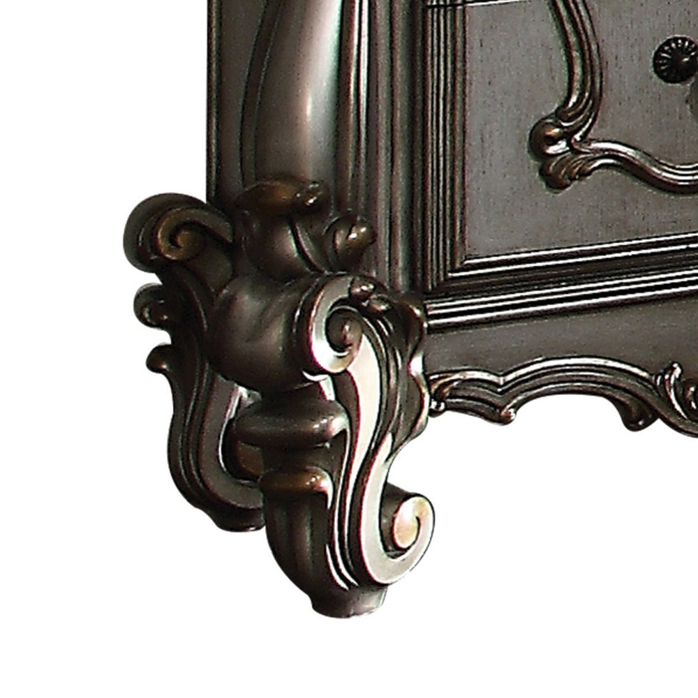 Two Drawer Nightstand With Oversized Scrolled Legs In Antique Platinum Finish AMF-26843