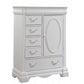 Six Drawer And One Door Shelf Chest With Scalloped Feet, White By Casagear Home