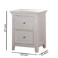 Contemporary Style Wood and Metal Nightstand with 2 Drawers White - 30599 AMF-30599