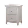 Contemporary Style Wood and Metal Nightstand with 2 Drawers White - 30599 AMF-30599